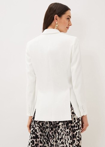 Phase Eight Amy Relaxed Jackets White USA | 5930821-SQ